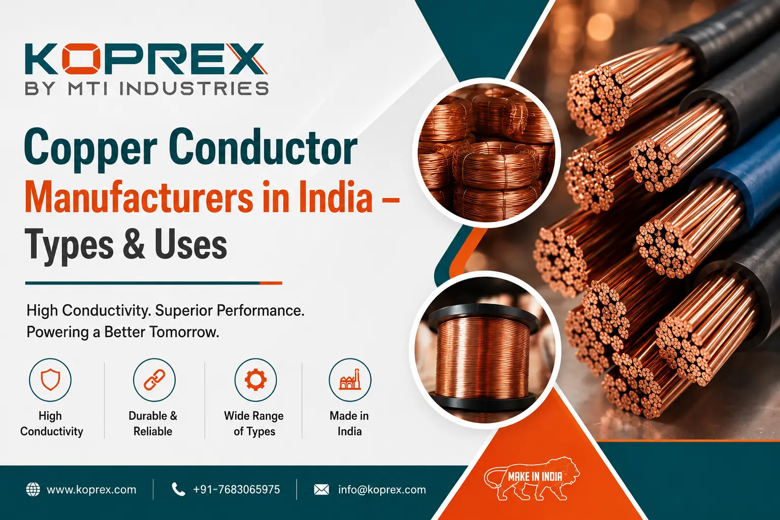 Copper Conductor Manufacturers in India – Types & Uses